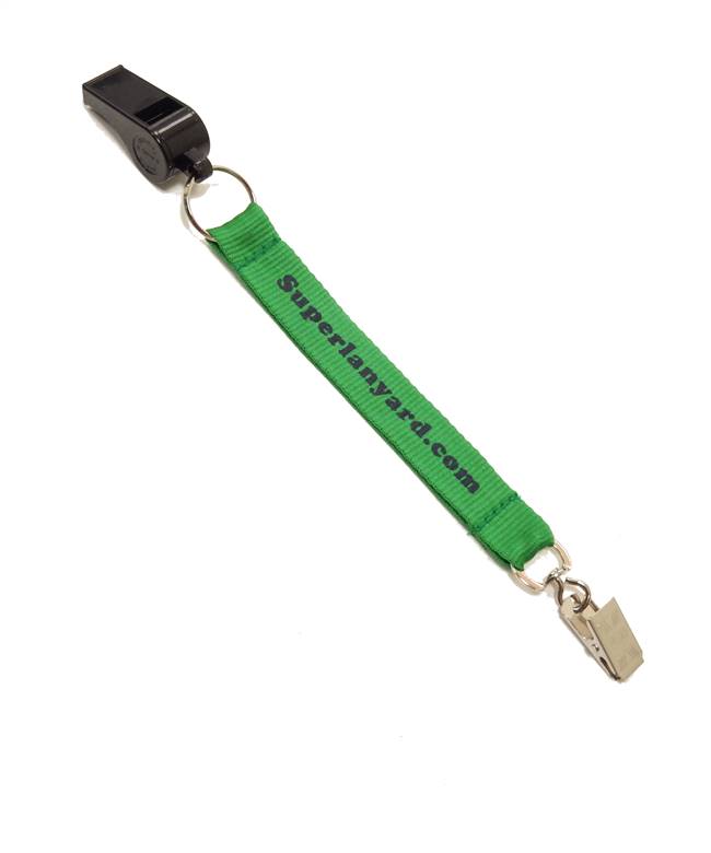  3/4 inch Personalized short lanyards attached keyring with whistle and swivel clip-screen printing-KRP0625N 