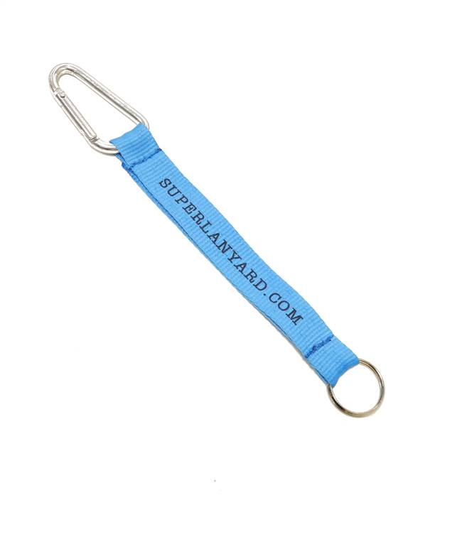  3/4 inch Custom keychains attached carabiner and key ring-screen printing-KRP0632N 