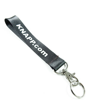  1 inch Custom wrist lanyard attached lobster clasp hook with key ring-screen printing-KRP0806N 