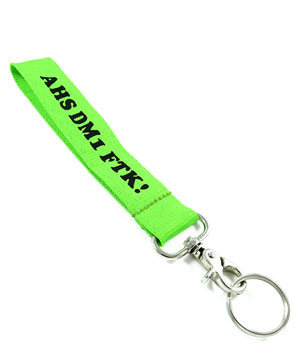  1 inch Customized wrist lanyard attached trigger snap hook with key ring-screen printing-KRP0808N 