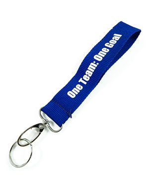  1 inch Custom wrist lanyard attached egg snap hook with key ring-screen printing-KRP0809N 