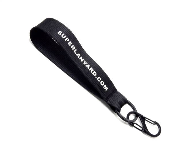  1 inch Personalized wrist lanyard attached split ring with dual carabiner-screen printing-KRP0812N 