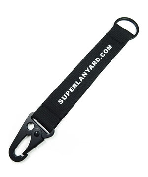  1 inch Custom lanyard keychains attached keyring and sling snap hook-screen printing-KRP0827N 
