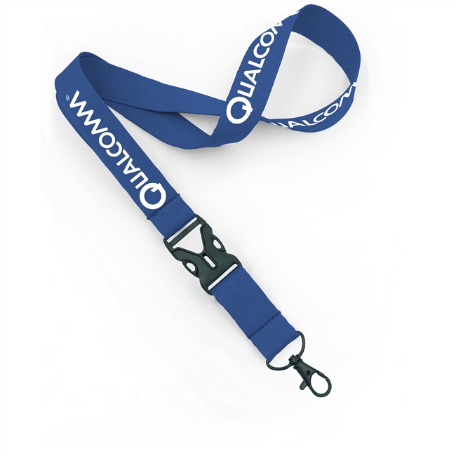 Personalized Keychain Lanyard  1 inch custom screen printing lanyard strap  with a black lobster clasp hook and a release buckle-LHP0802N