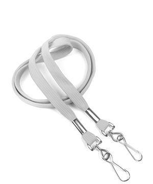 3/8 inch Gray Double Hook Lanyard Attached Swivel Hook On Each end-blank-LRB325N-GRY